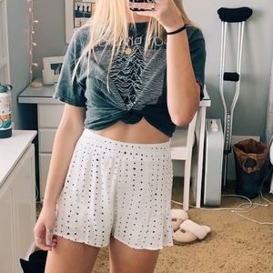 White shorts with polka dots